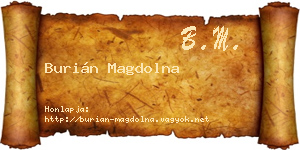 Burián Magdolna névjegykártya
